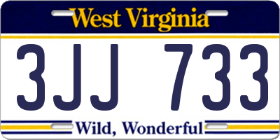 WV license plate 3JJ733