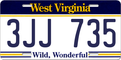 WV license plate 3JJ735