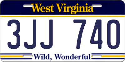 WV license plate 3JJ740
