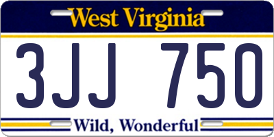 WV license plate 3JJ750