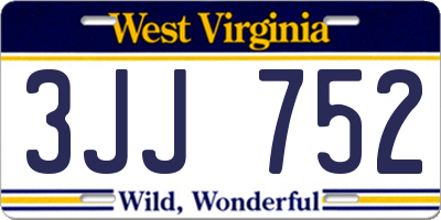 WV license plate 3JJ752