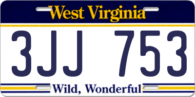 WV license plate 3JJ753