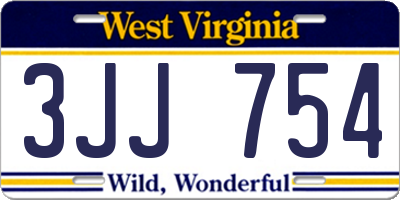 WV license plate 3JJ754