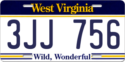 WV license plate 3JJ756