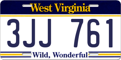 WV license plate 3JJ761