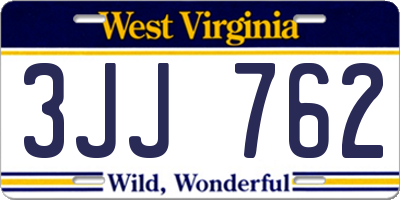 WV license plate 3JJ762