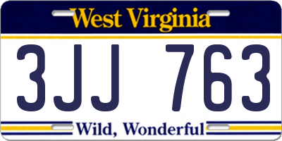 WV license plate 3JJ763