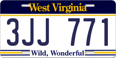 WV license plate 3JJ771