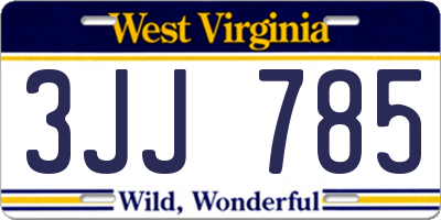 WV license plate 3JJ785