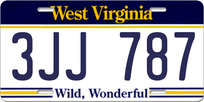 WV license plate 3JJ787
