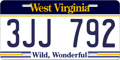 WV license plate 3JJ792