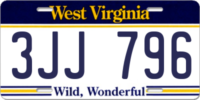 WV license plate 3JJ796