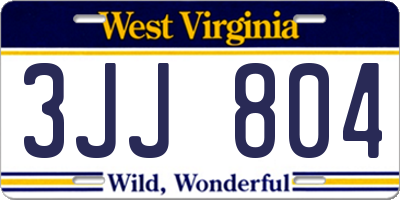 WV license plate 3JJ804
