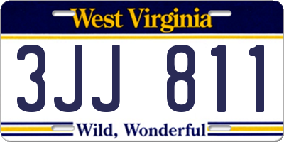 WV license plate 3JJ811