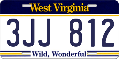 WV license plate 3JJ812