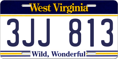 WV license plate 3JJ813