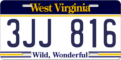 WV license plate 3JJ816