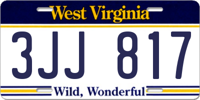WV license plate 3JJ817