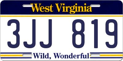 WV license plate 3JJ819