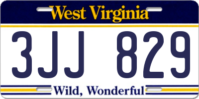 WV license plate 3JJ829