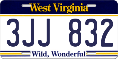 WV license plate 3JJ832