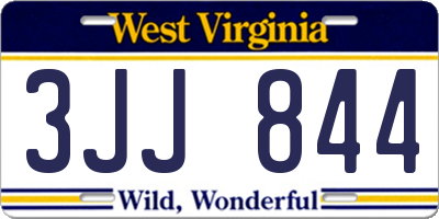 WV license plate 3JJ844
