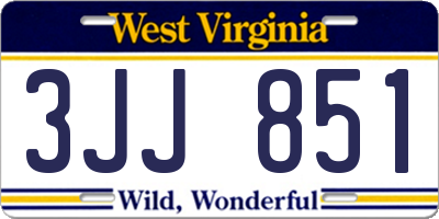 WV license plate 3JJ851