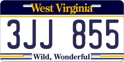 WV license plate 3JJ855