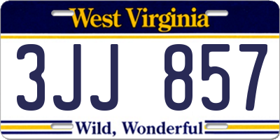 WV license plate 3JJ857