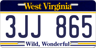 WV license plate 3JJ865