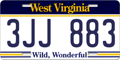 WV license plate 3JJ883