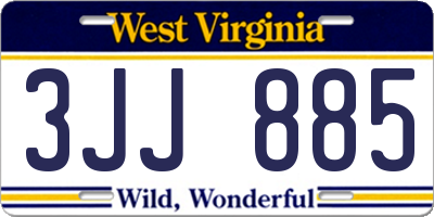 WV license plate 3JJ885