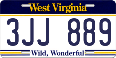 WV license plate 3JJ889