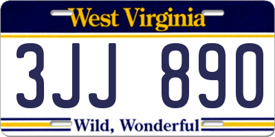 WV license plate 3JJ890