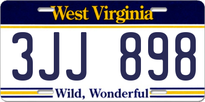 WV license plate 3JJ898