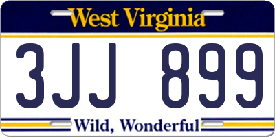 WV license plate 3JJ899
