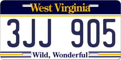 WV license plate 3JJ905