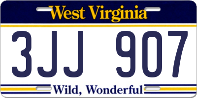 WV license plate 3JJ907