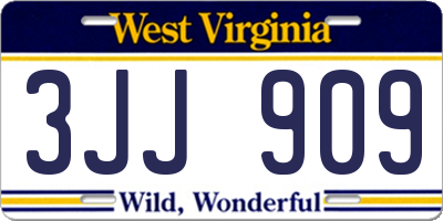 WV license plate 3JJ909
