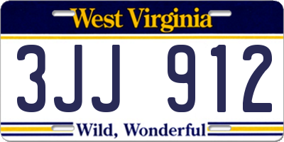 WV license plate 3JJ912
