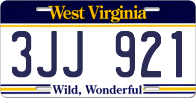 WV license plate 3JJ921
