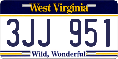 WV license plate 3JJ951