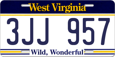 WV license plate 3JJ957