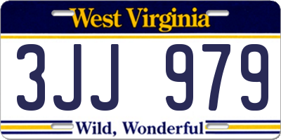 WV license plate 3JJ979