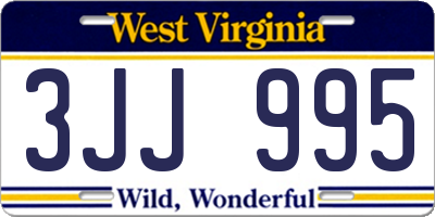 WV license plate 3JJ995