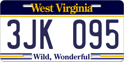 WV license plate 3JK095