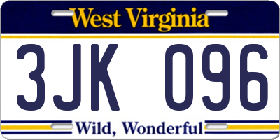 WV license plate 3JK096