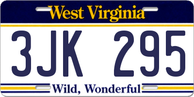 WV license plate 3JK295