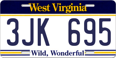 WV license plate 3JK695