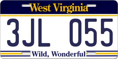 WV license plate 3JL055